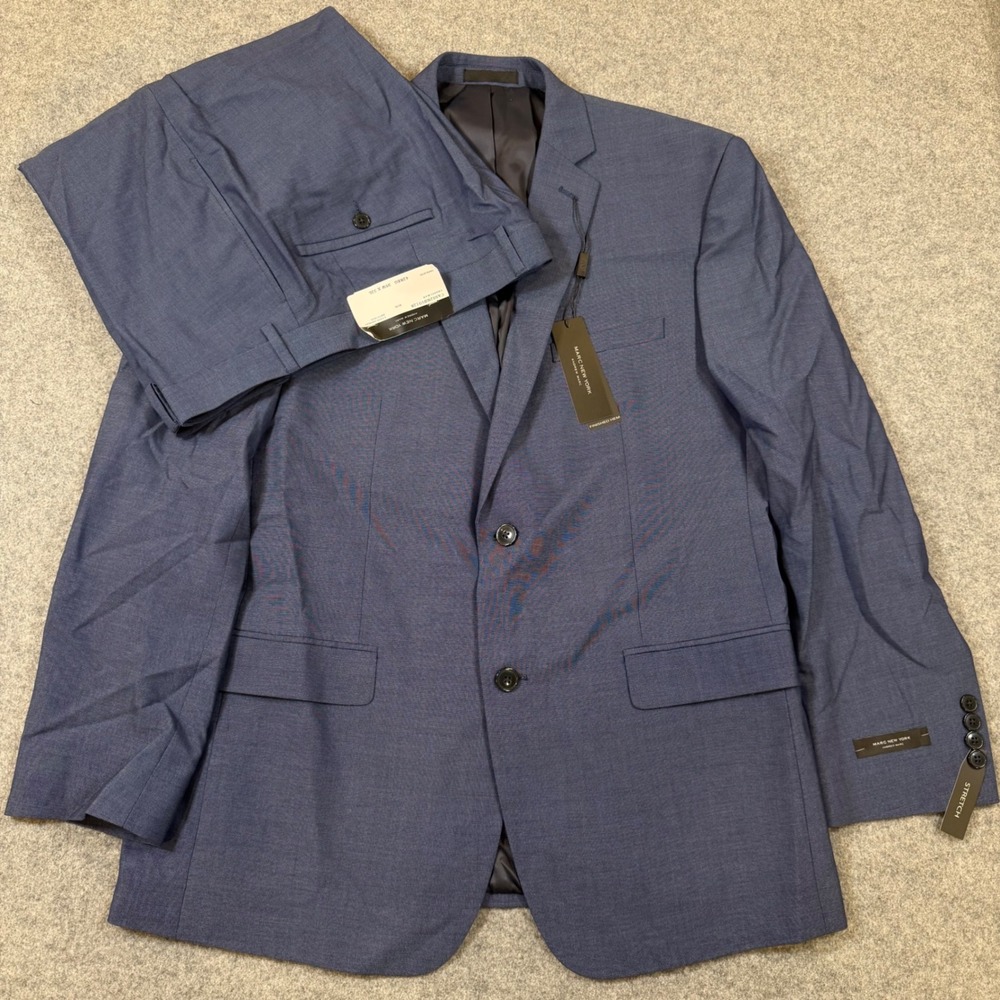 Marc New York Andrew Marc Casselman Blue Stretch Suit 42R 35W CASS2MBV0128